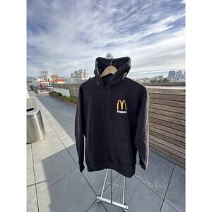 Palace x McDonalds Logo Hoodie Size Large Black Pullover Sweatshirt Skater